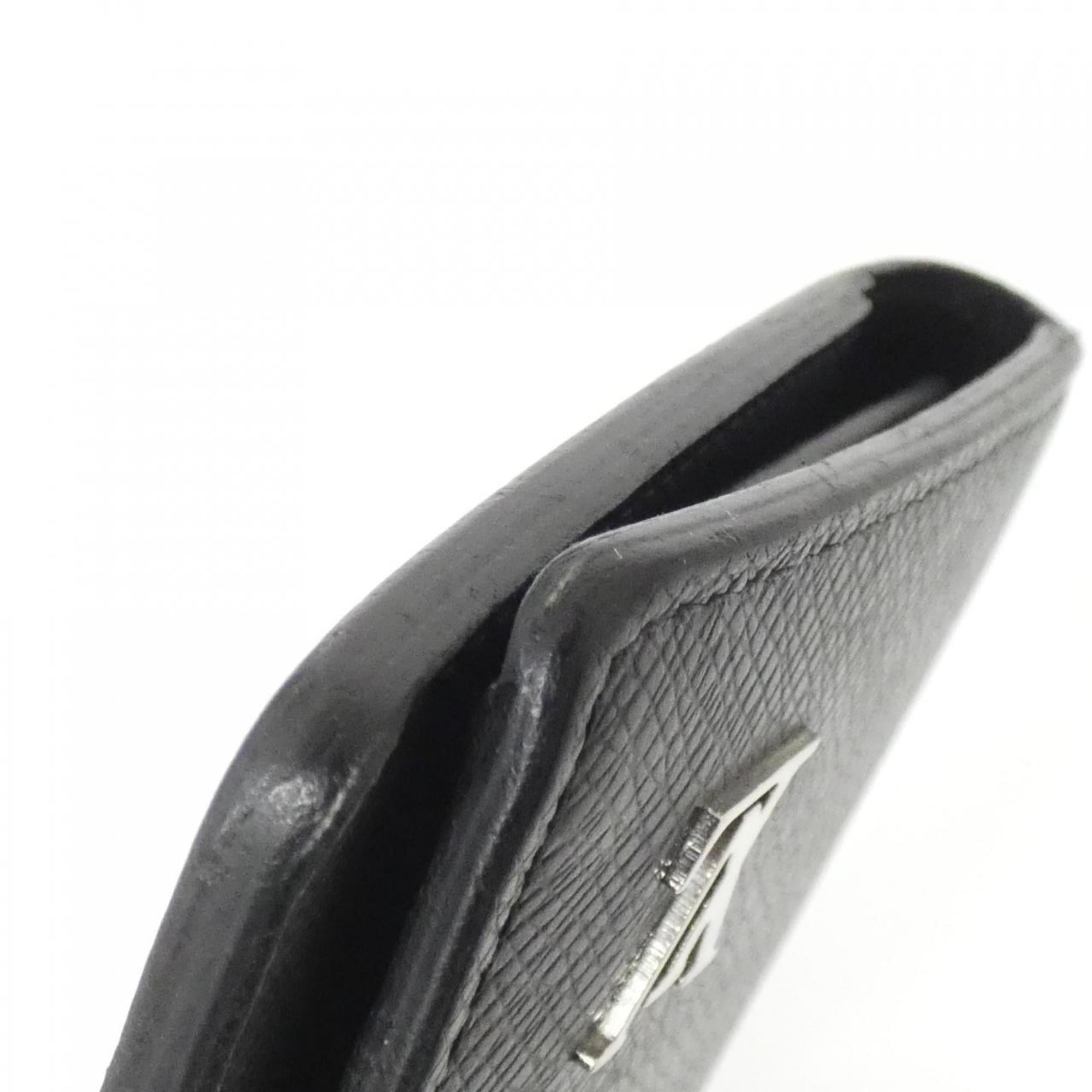 Louis Vuitton Black Leather Long Wallet (Bi-Fold) (Pre-Owned)