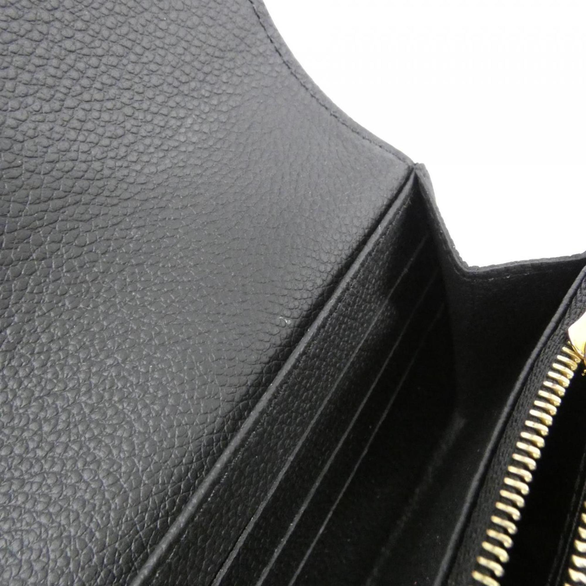 Louis Vuitton Black Leather Long Wallet (Bi-Fold) (Pre-Owned)