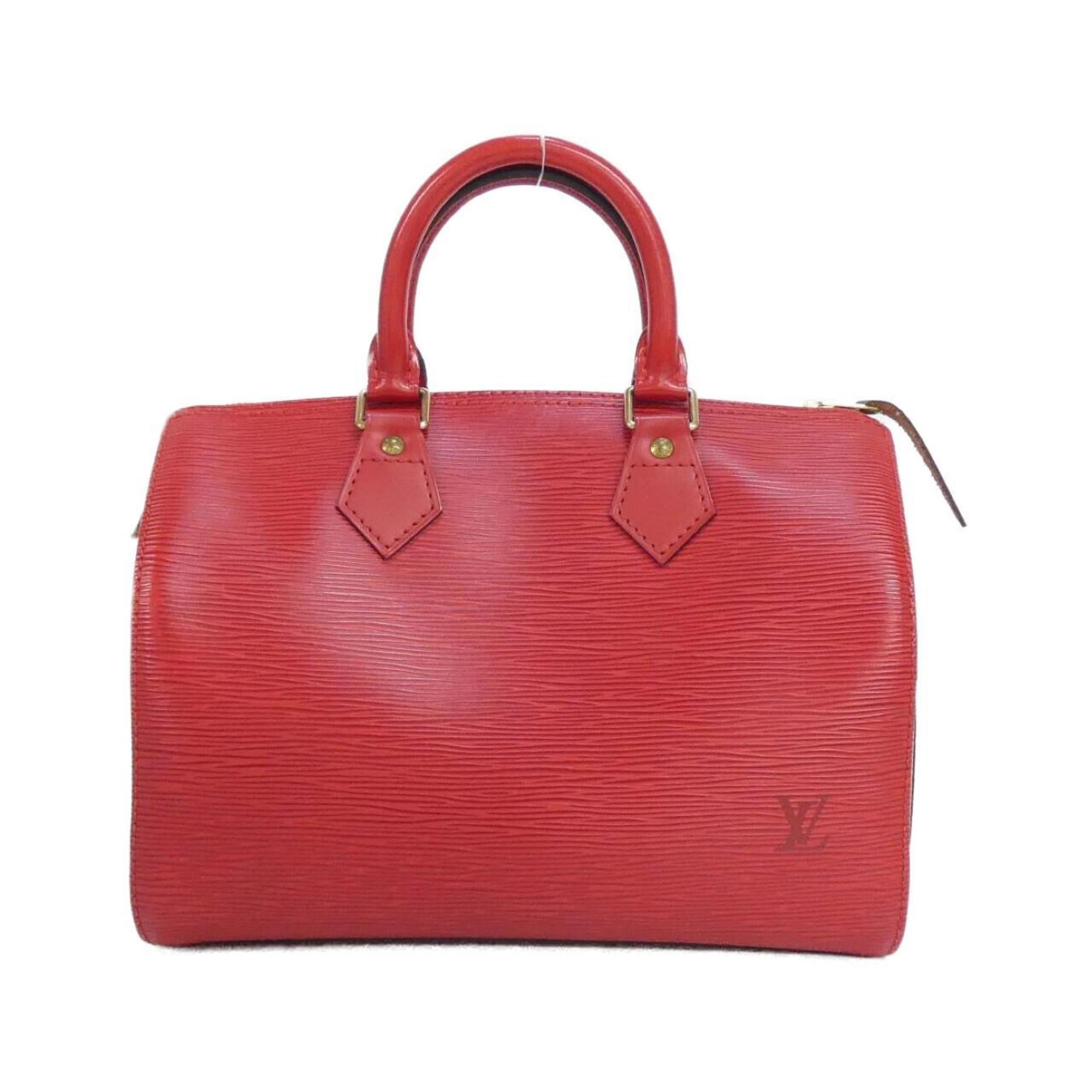 Louis Vuitton Red Color Leather Boston Bag (Pre-Owned)