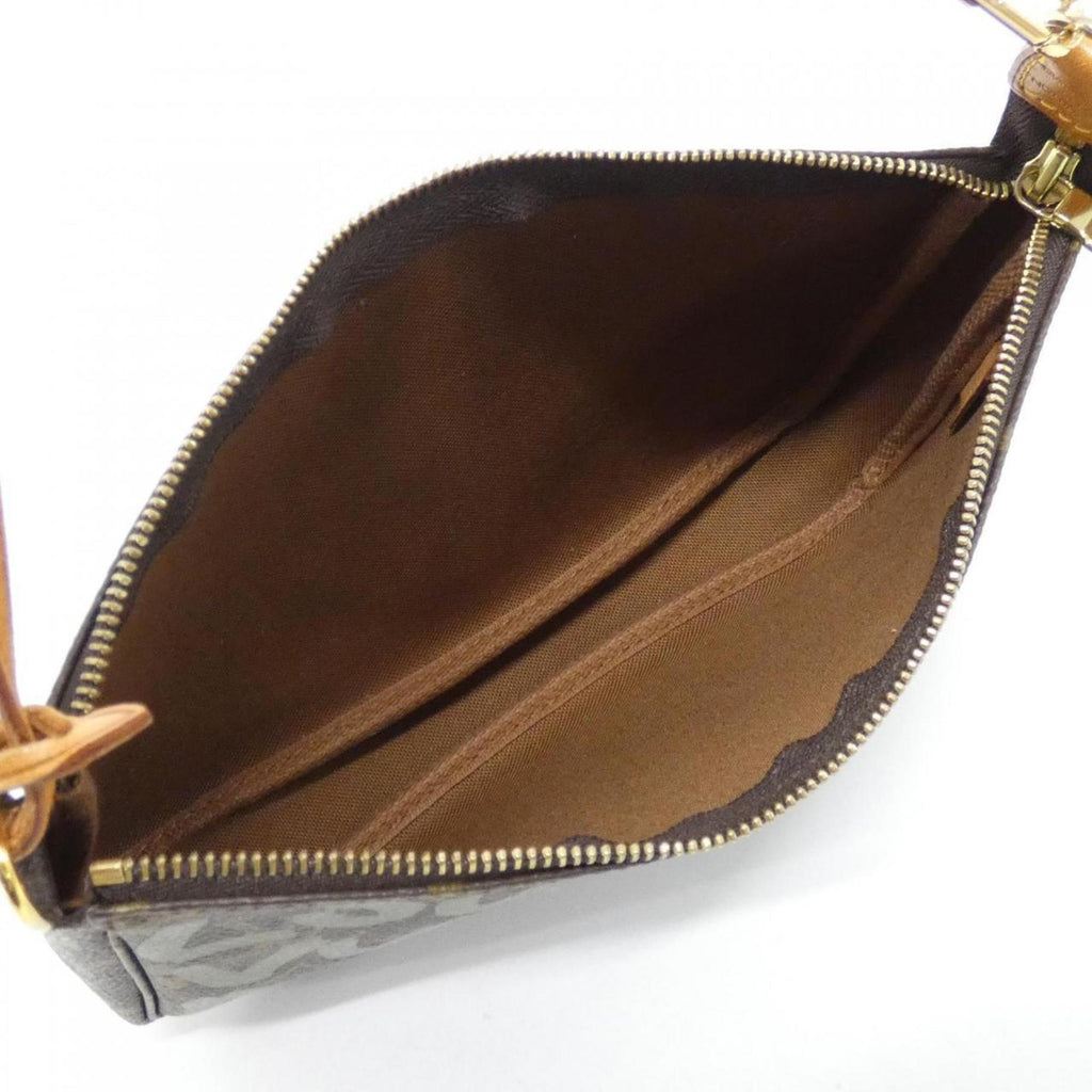 Louis Vuitton Brown Khaki Coated Canvas Pochette Pouch (Pre-Owned)