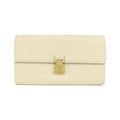 Louis Vuitton Beige Leather Long Wallet (Bi-Fold) (Pre-Owned)
