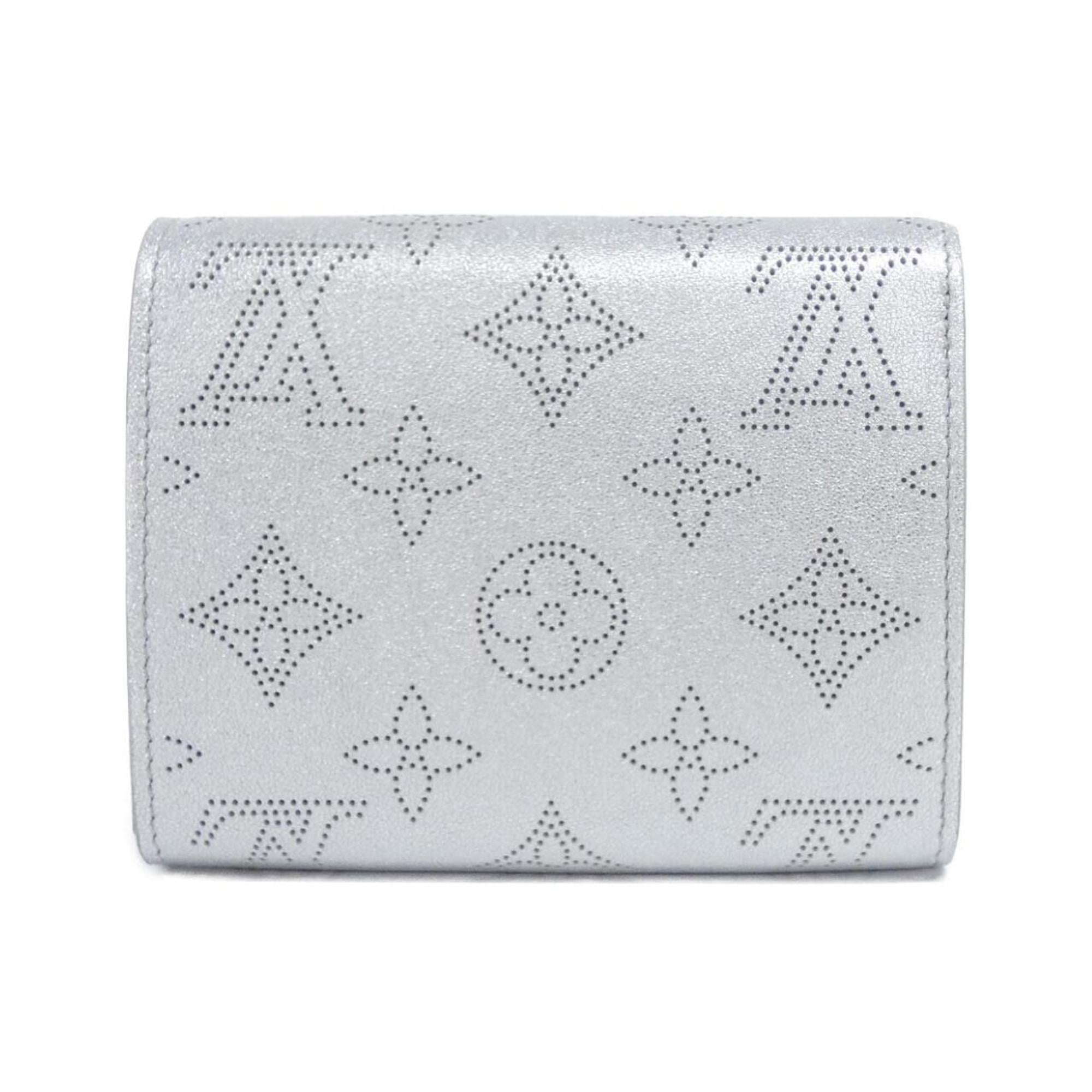 Louis Vuitton Mahina Silver Mahina Leather Wallet (Bi-Fold) (Pre-Owned)