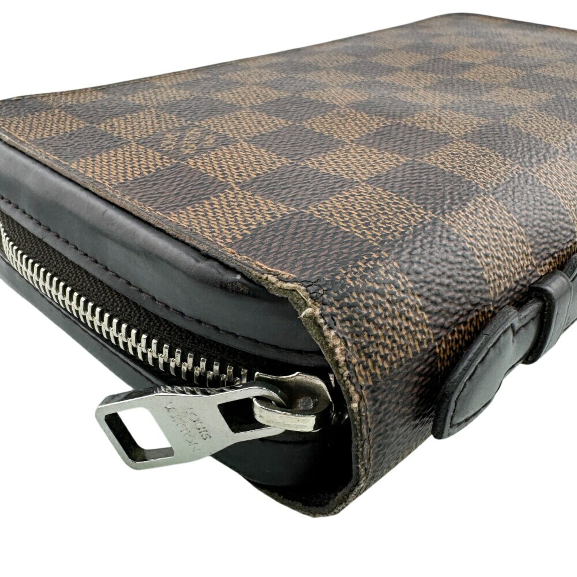 Louis Vuitton Brown Leather Long Wallet (Bi-Fold) (Pre-Owned)