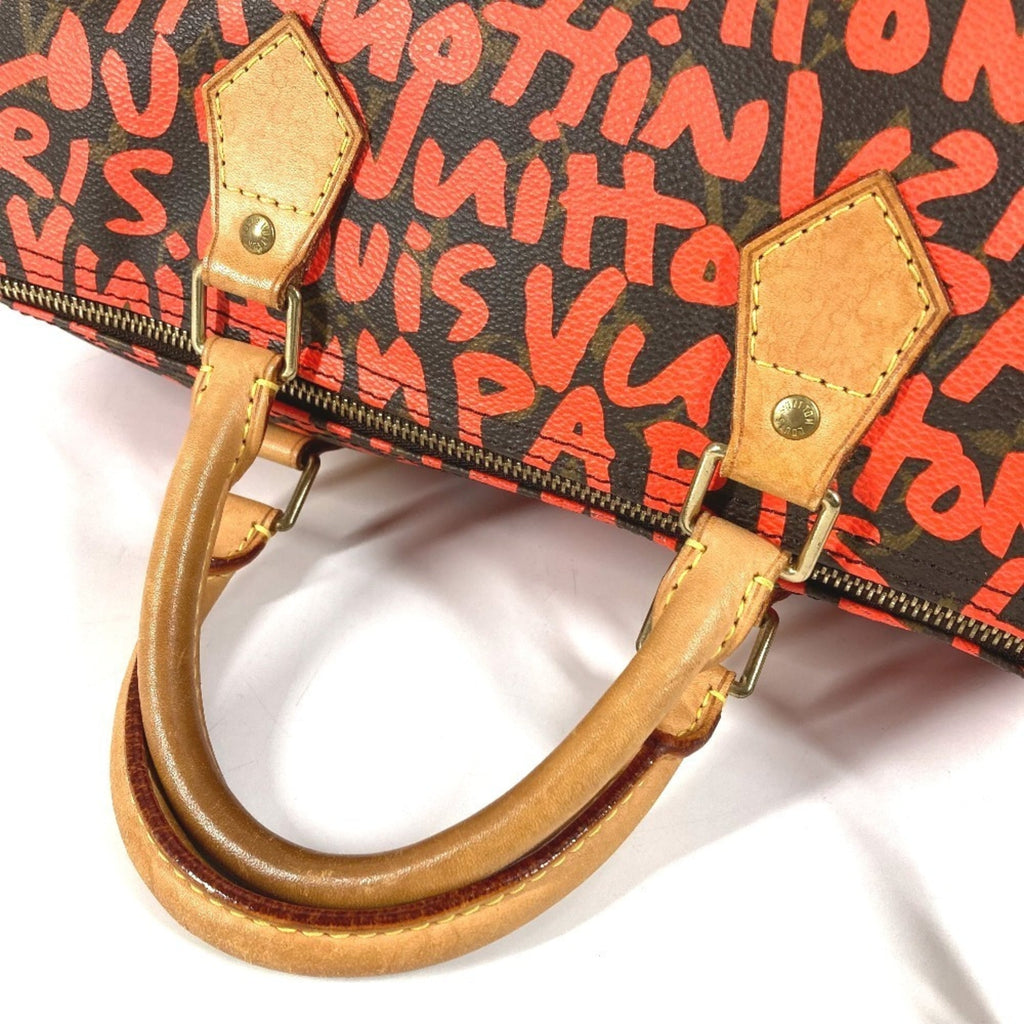 Louis Vuitton Monogram Graffiti Lv Orange Orange Monogram Graffiti Boston Bag Handbag (Pre-Owned)