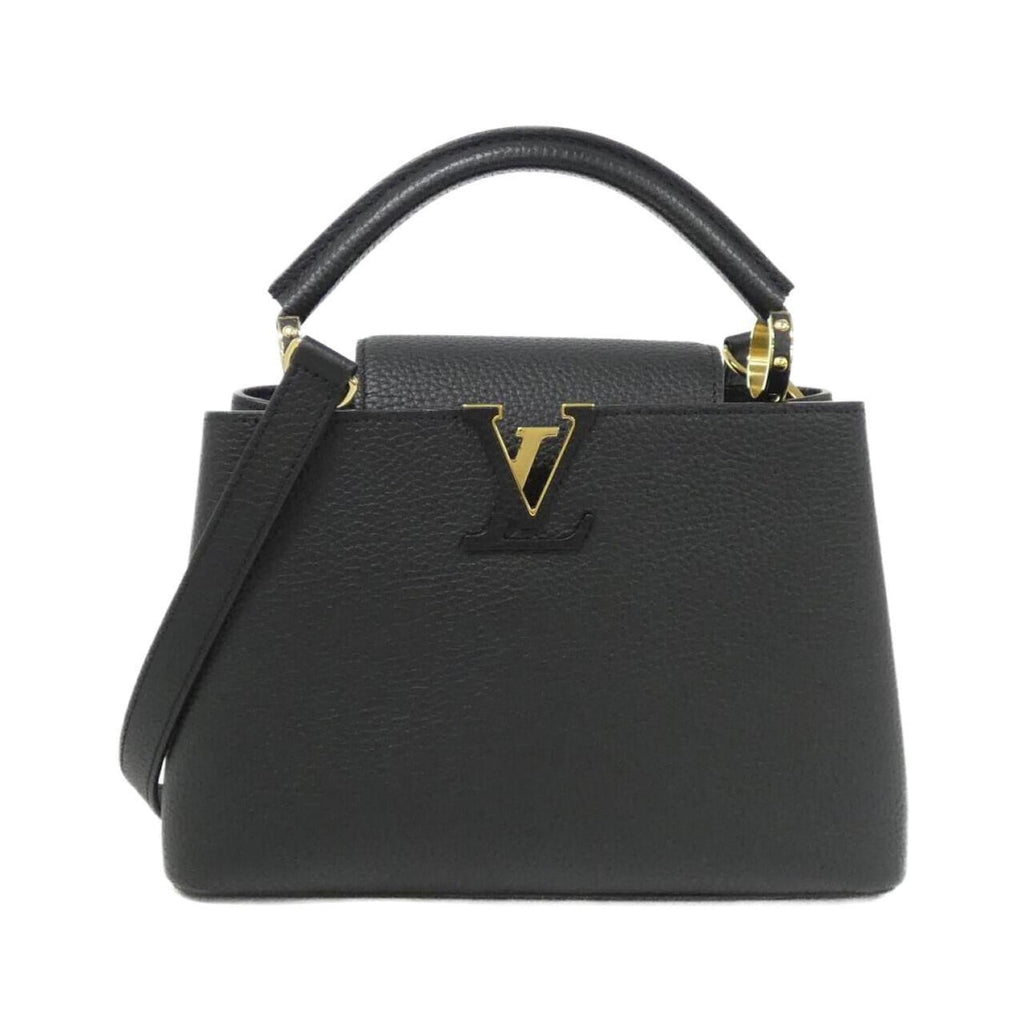 Louis Vuitton Black Leather Handbag Shoulder Bag (Pre-Owned)