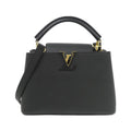 Louis Vuitton Black Leather Handbag Shoulder Bag (Pre-Owned)
