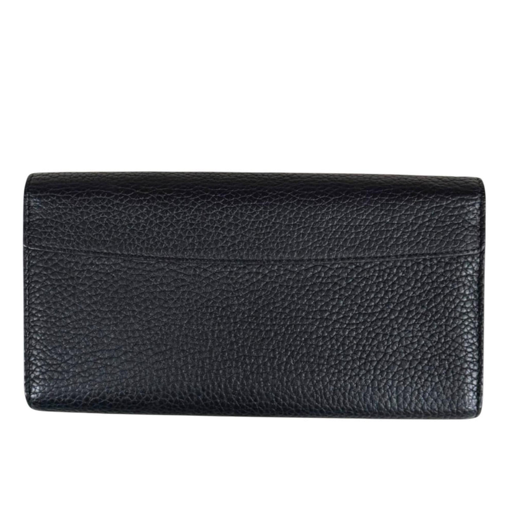 Louis Vuitton Black Noir Leather Long Wallet (Bi-Fold) (Pre-Owned)