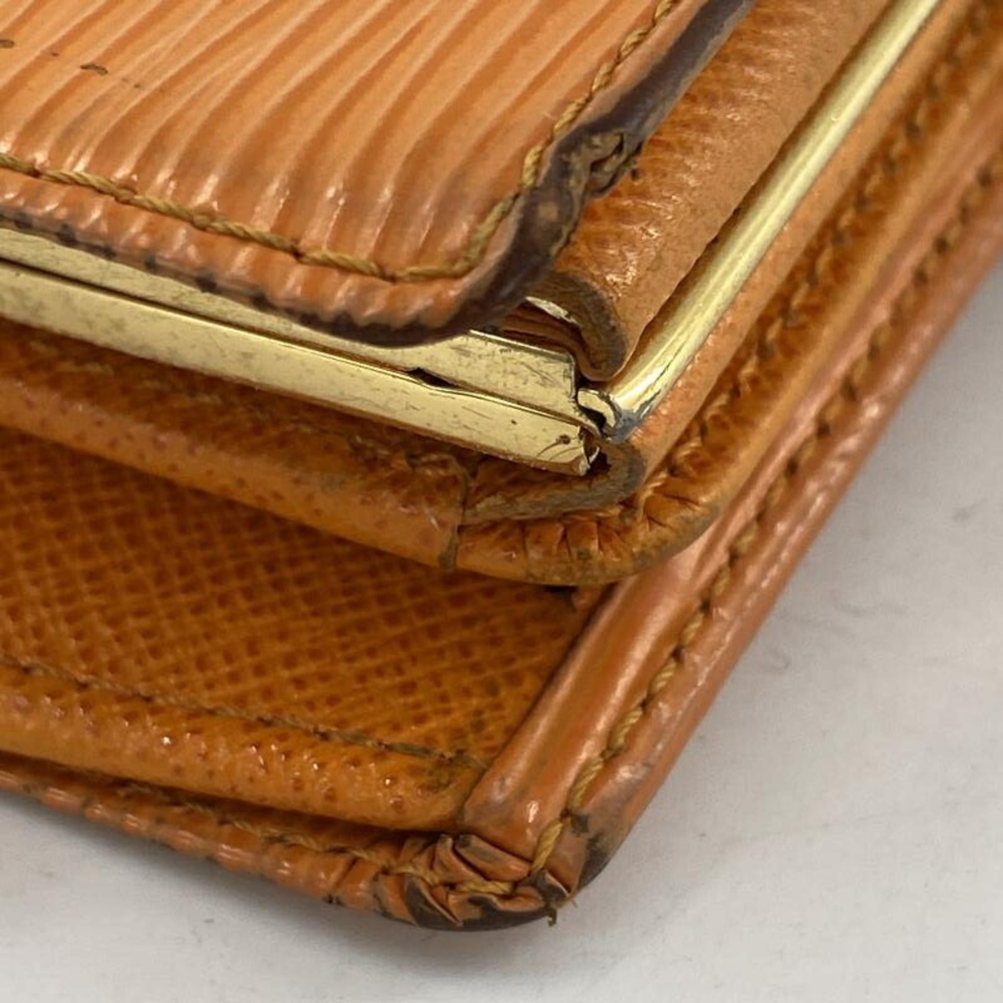 Louis Vuitton Epi Orange Epi Leather Wallet (Bi-Fold) (Pre-Owned)