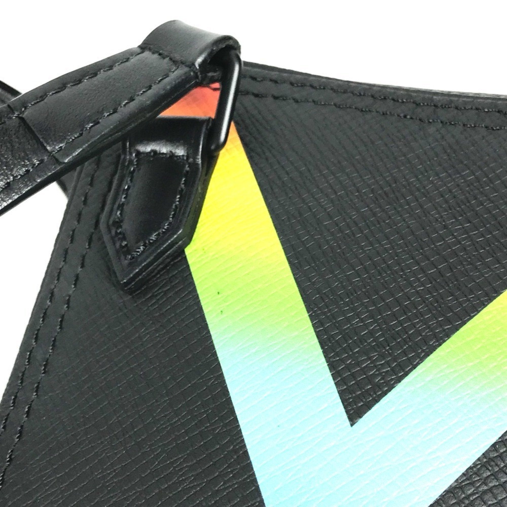 Louis Vuitton Black Multi-Color Taiga Leather Pochette Shoulder Bag (Pre-Owned)