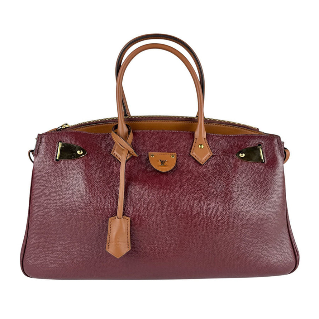 Louis Vuitton Brown Burgundy Leather Handbag Shoulder Bag (Pre-Owned)