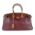 Louis Vuitton Brown Burgundy Leather Handbag Shoulder Bag (Pre-Owned)
