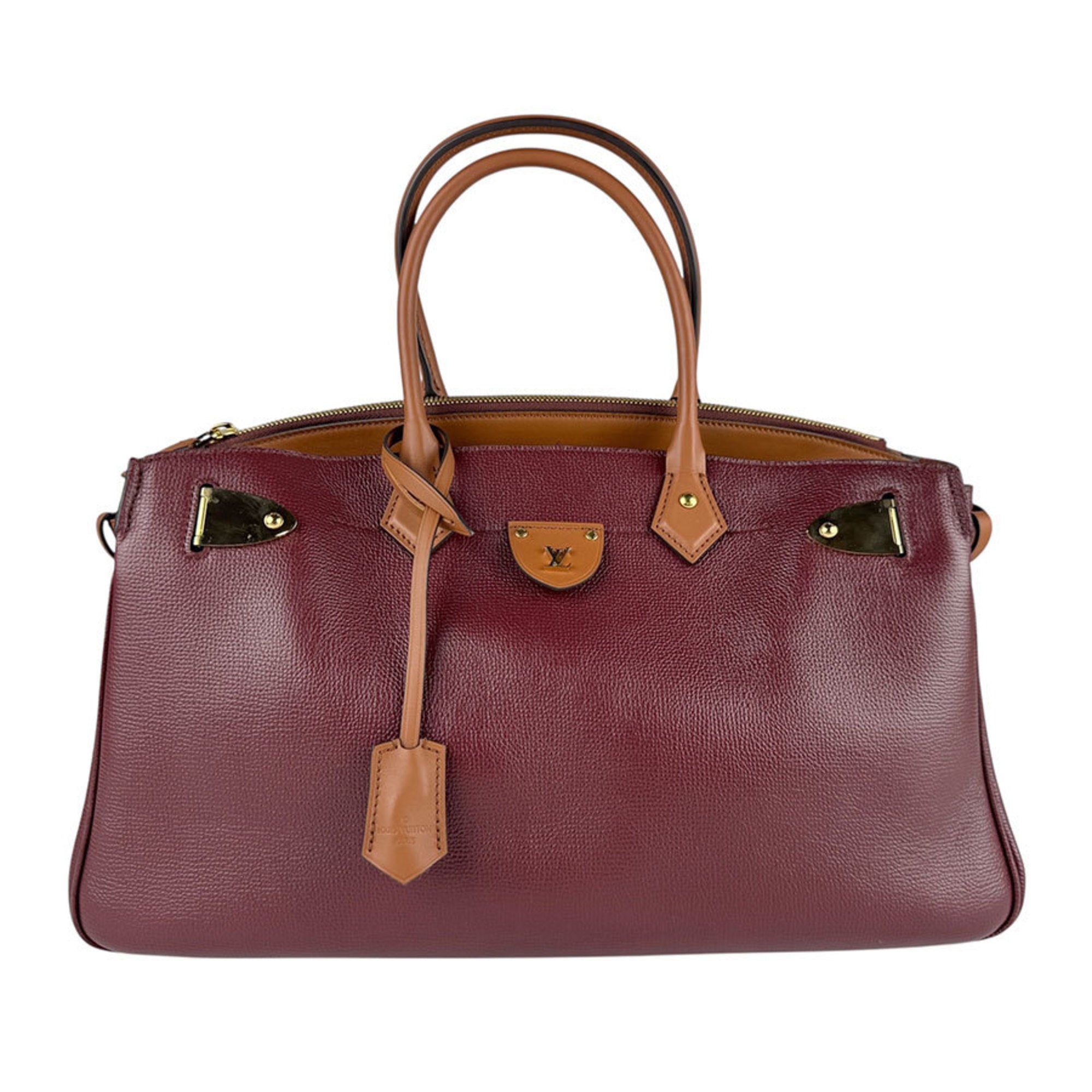 Louis Vuitton Brown Burgundy Leather Handbag Shoulder Bag (Pre-Owned)