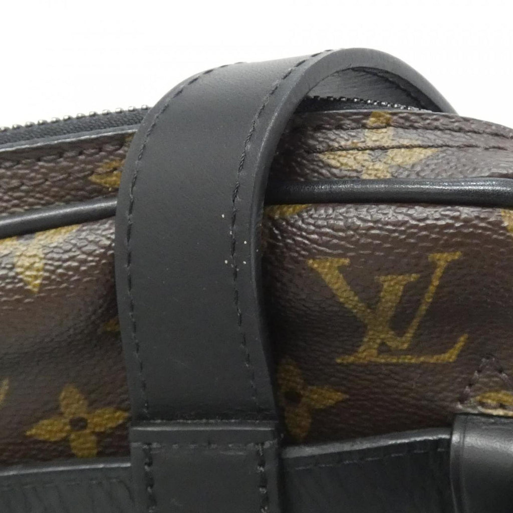 Louis Vuitton Black Brown Coated Canvas Shoulder Bag (Pre-Owned)