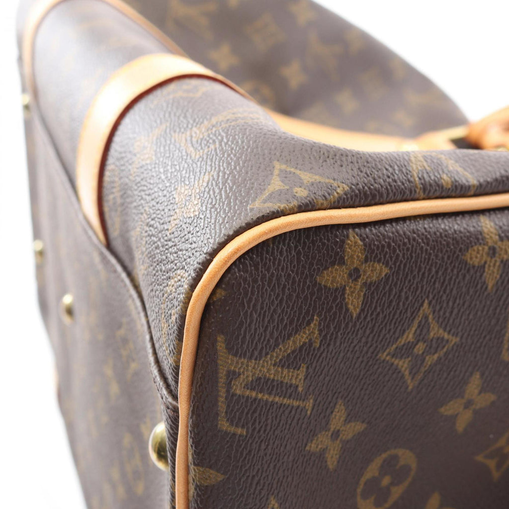 Louis Vuitton Brown Coated Canvas Leather Boston Bag (Pre-Owned)