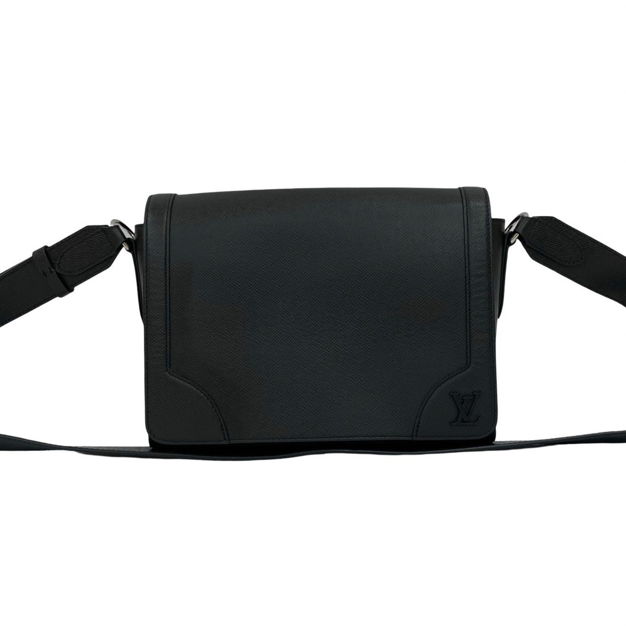 Louis Vuitton Black Leather Shoulder Bag (Pre-Owned)