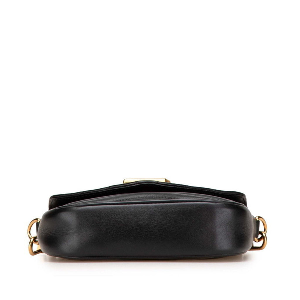 Louis Vuitton Black Noir Leather Pochette Shoulder Bag (Pre-Owned)