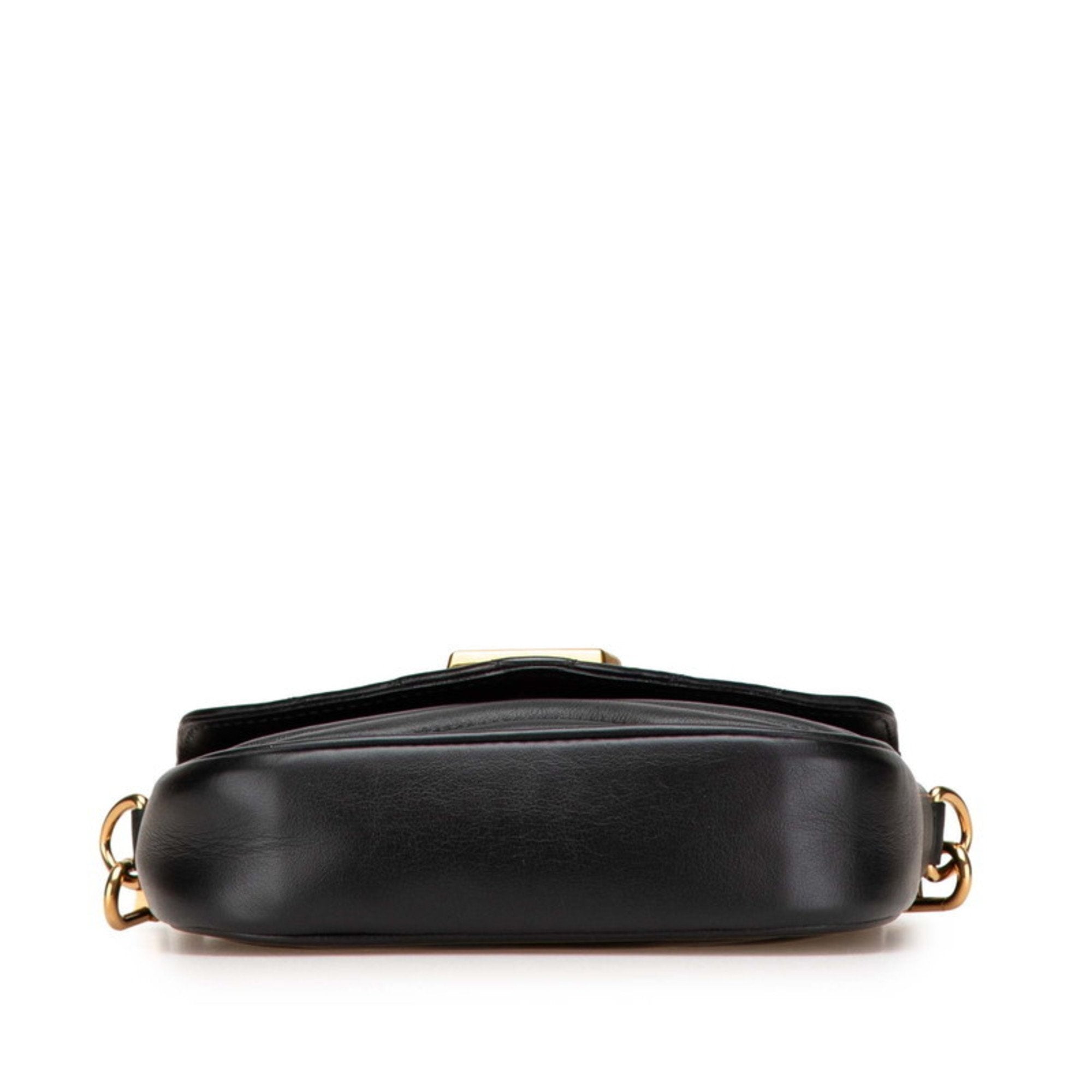 Louis Vuitton Black Noir Leather Pochette Shoulder Bag (Pre-Owned)