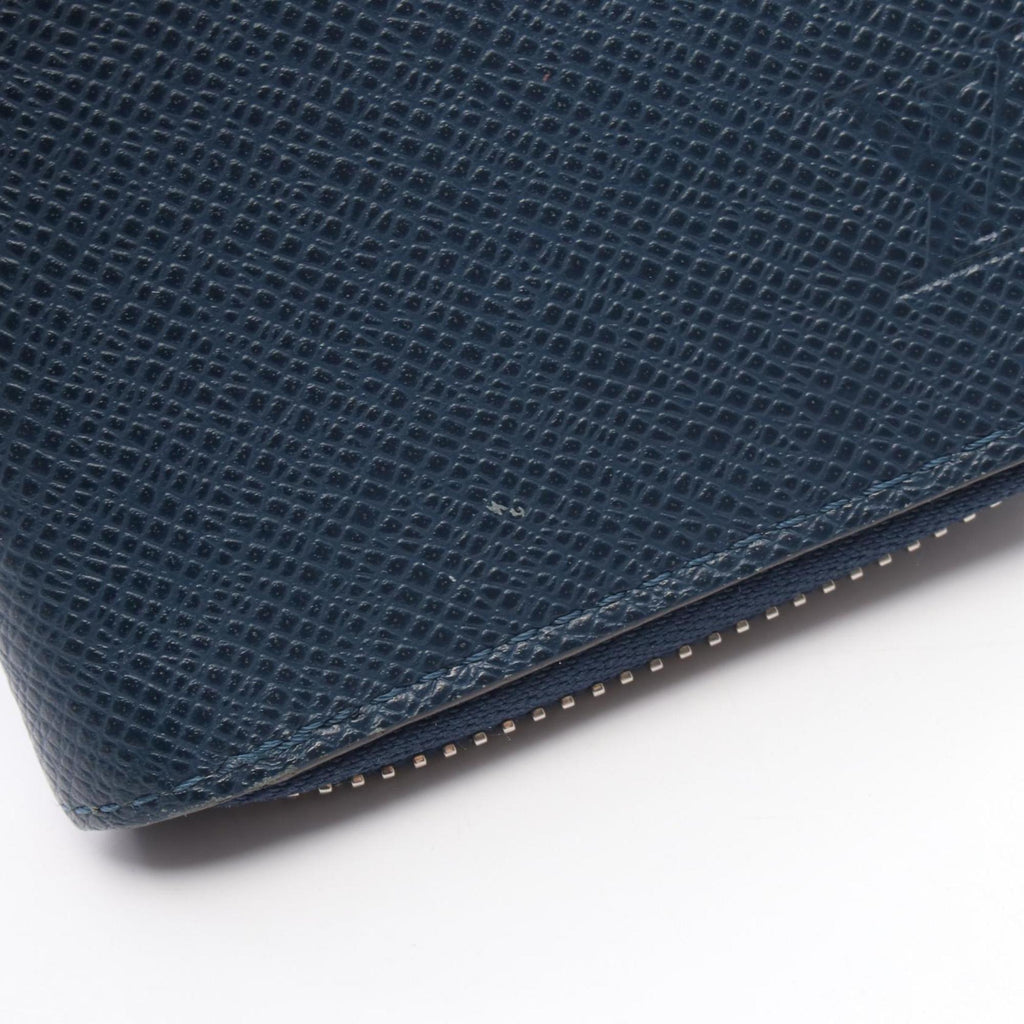 Louis Vuitton Navy Leather Long Wallet (Bi-Fold) (Pre-Owned)