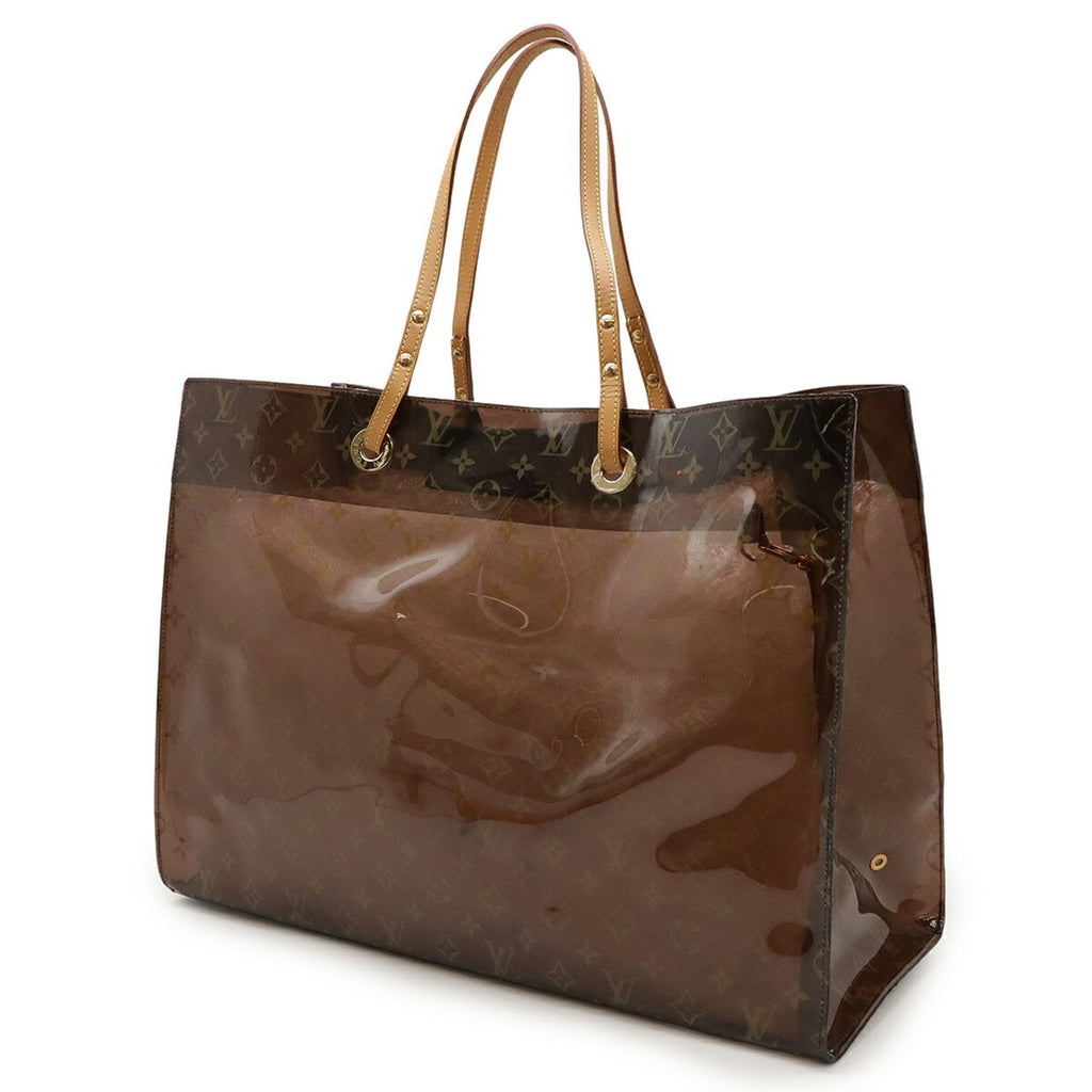 Louis Vuitton Brown Clear Vinyl Leather Beach Bag Shoulder Bag Tote Bag (Pre-Owned)