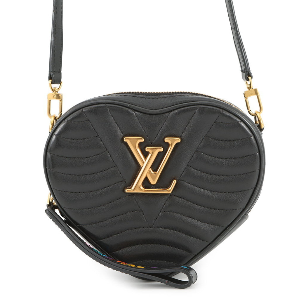 Louis Vuitton Noir Leather Shoulder Bag (Pre-Owned)