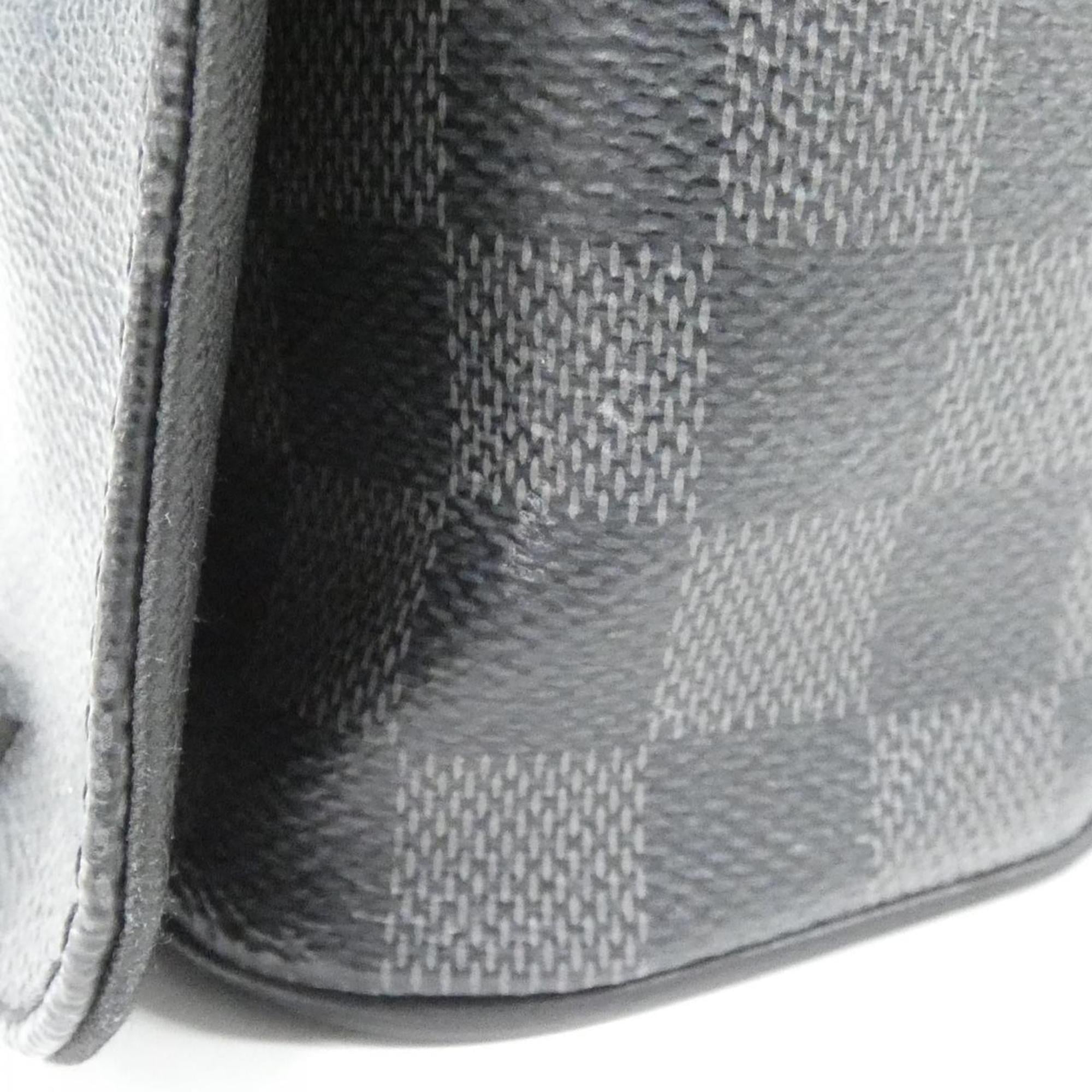 Louis Vuitton Dark Gray Graphite Coated Canvas Shoulder Bag (Pre-Owned)