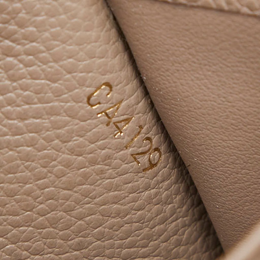 Louis Vuitton Beige Leather Long Wallet (Tri-Fold) (Pre-Owned)