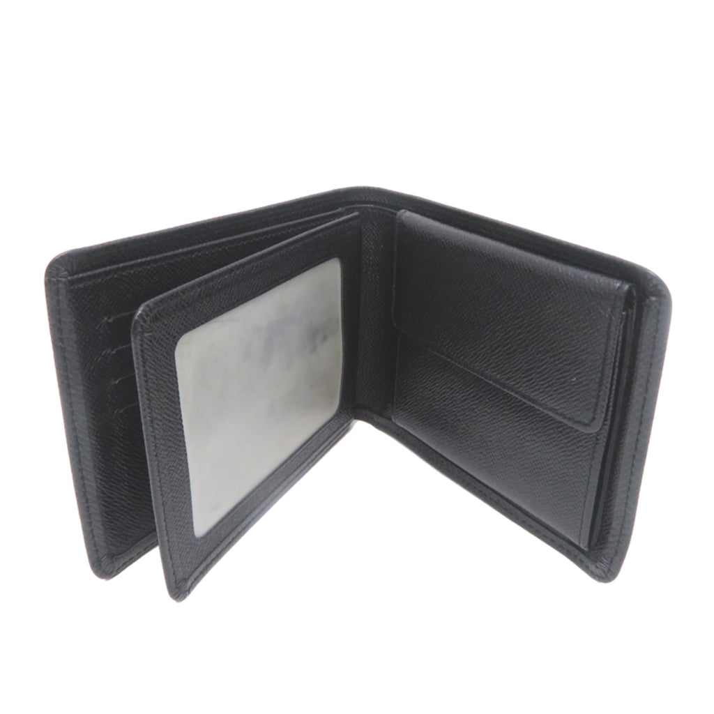 Louis Vuitton Ardoise Black Taiga Leather Wallet (Bi-Fold) (Pre-Owned)