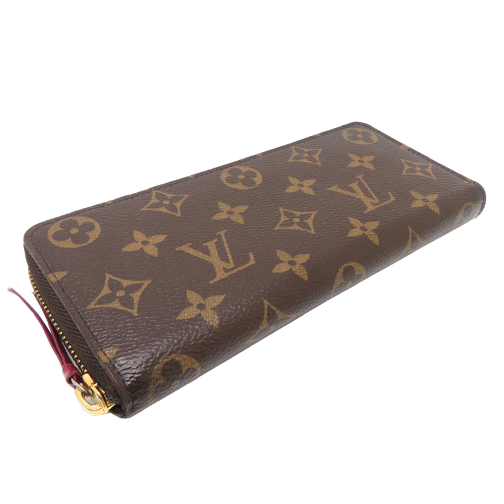 Louis Vuitton Brown Fuchsia Monogram Long Wallet (Bi-Fold) (Pre-Owned)