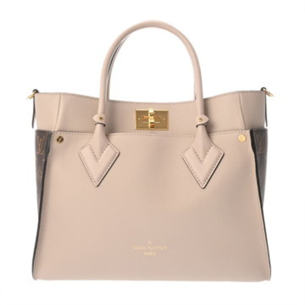 Louis Vuitton Brown Grayish Monogram Canvas Leather Handbag Tote Bag (Pre-Owned)