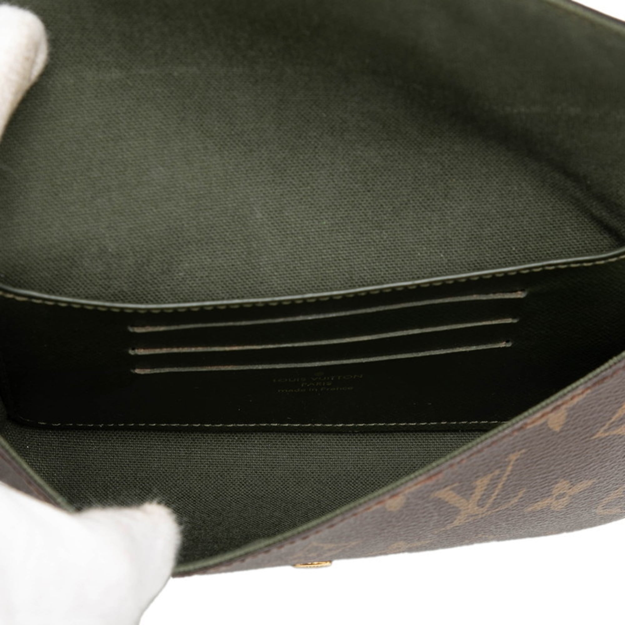 Louis Vuitton Brown Green Khaki Pvc Leather Pochette Shoulder Bag (Pre-Owned)