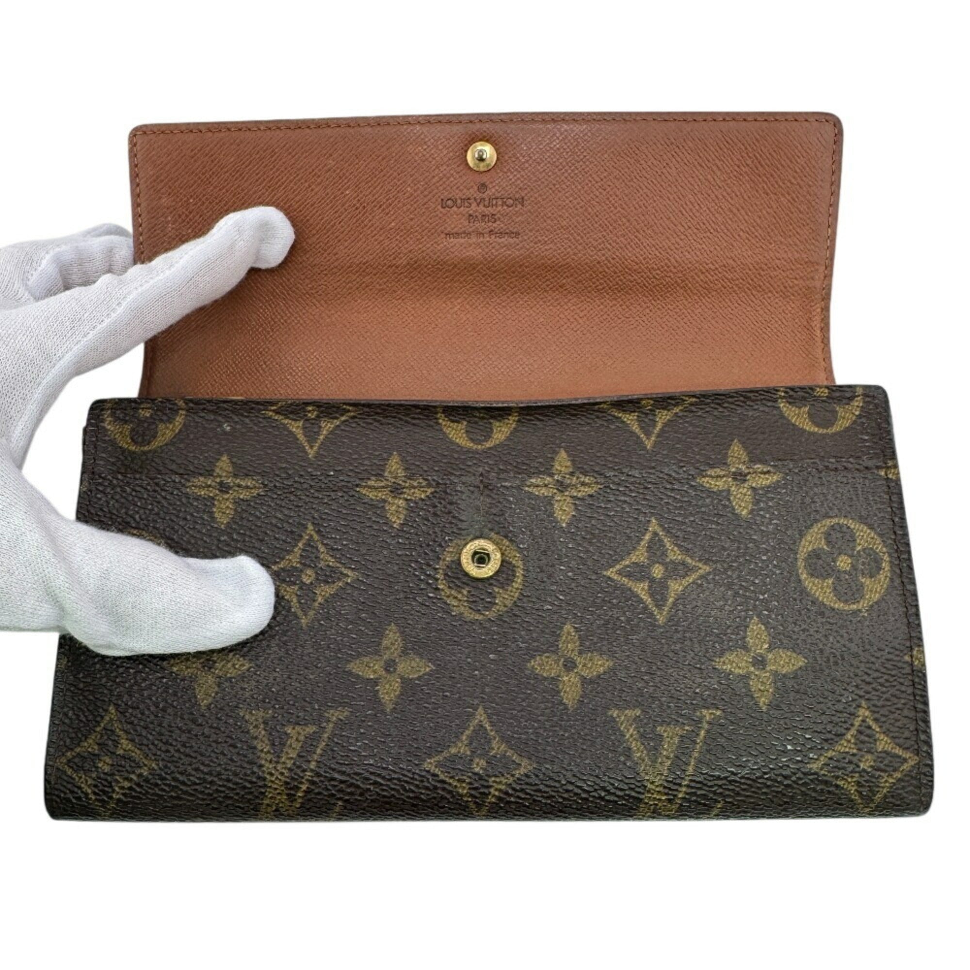Louis Vuitton Monogram Brown Leather Wallet (Bi-Fold) (Pre-Owned)