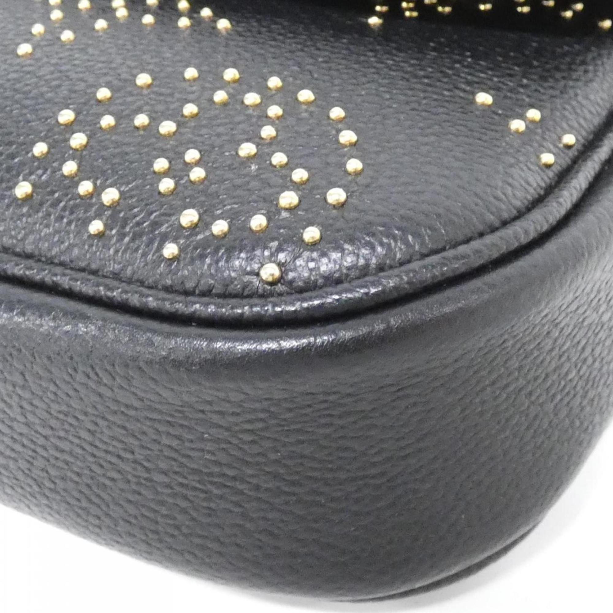 Louis Vuitton Black Leather Shoulder Bag (Pre-Owned)