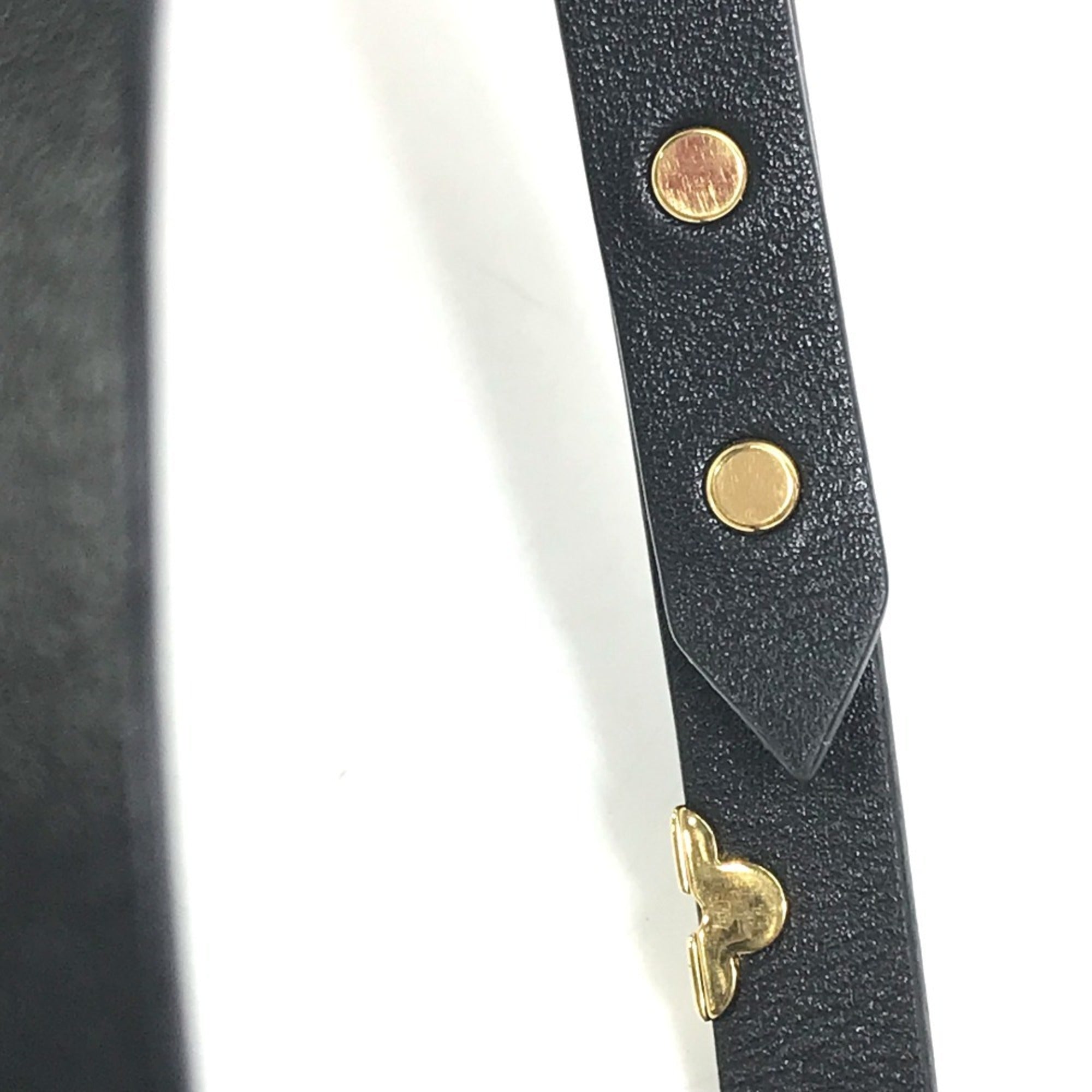 Louis Vuitton Monogram Gold Black Leather Charm Bracelet (Pre-Owned)