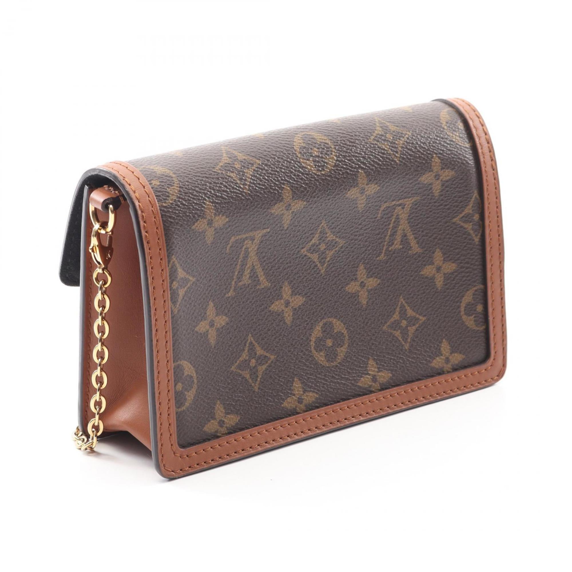 Louis Vuitton Beige Brown Coated Canvas Leather Shoulder Bag (Pre-Owned)