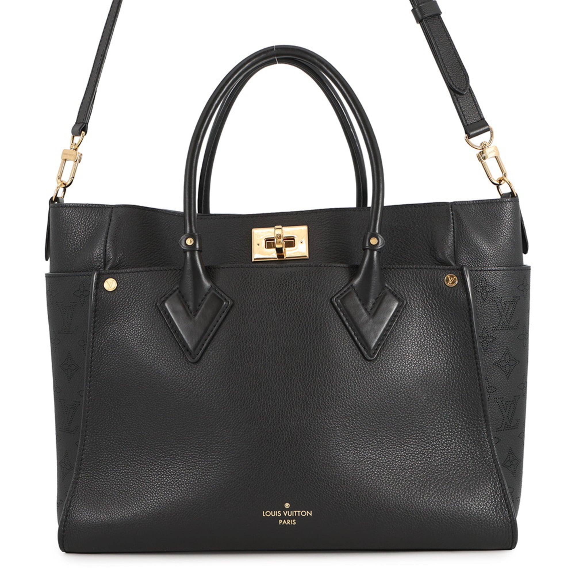 Louis Vuitton Noir Monogram Leather Handbag (Pre-Owned)