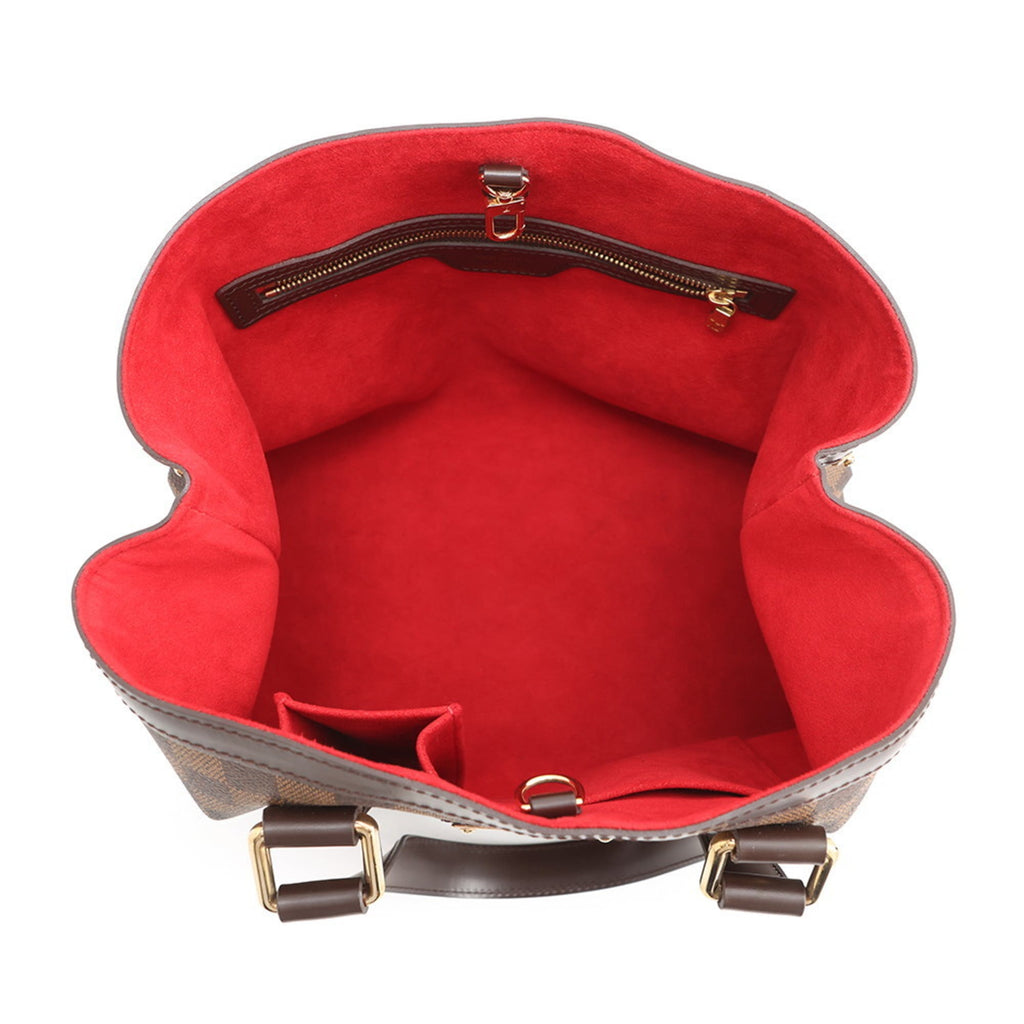 Louis Vuitton Damier Damier Canvas Ebene Red Color Handbag Shoulder Bag Tote Bag (Pre-Owned)