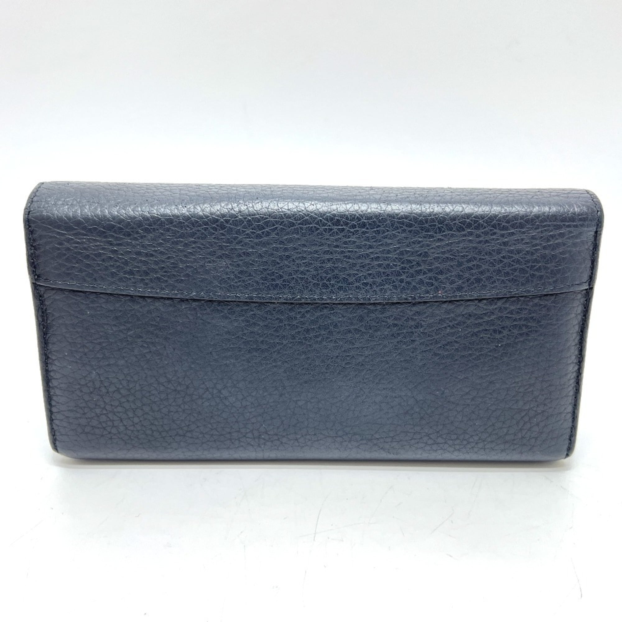 Louis Vuitton Black Noir Leather Long Wallet (Bi-Fold) (Pre-Owned)