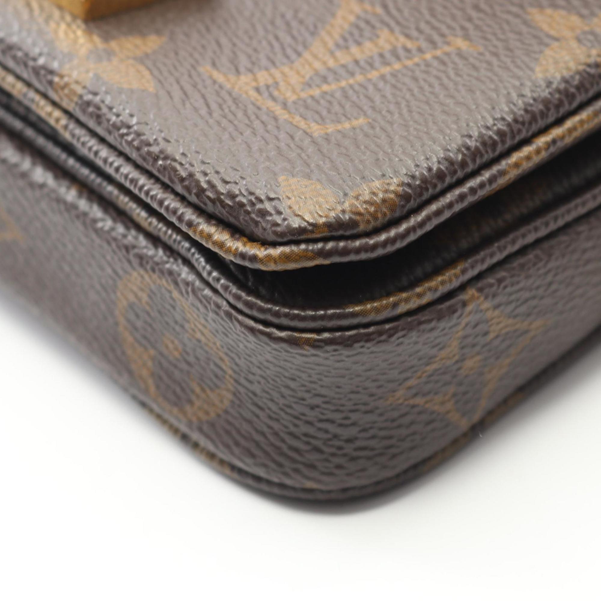 Louis Vuitton Brown Monogram Leather Handbag (Pre-Owned)