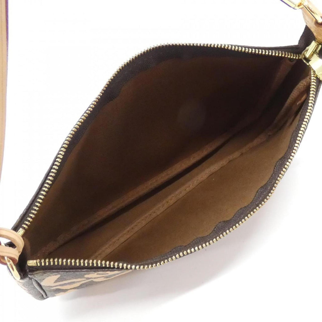 Louis Vuitton Marron Peach Coated Canvas Pochette Pouch (Pre-Owned)