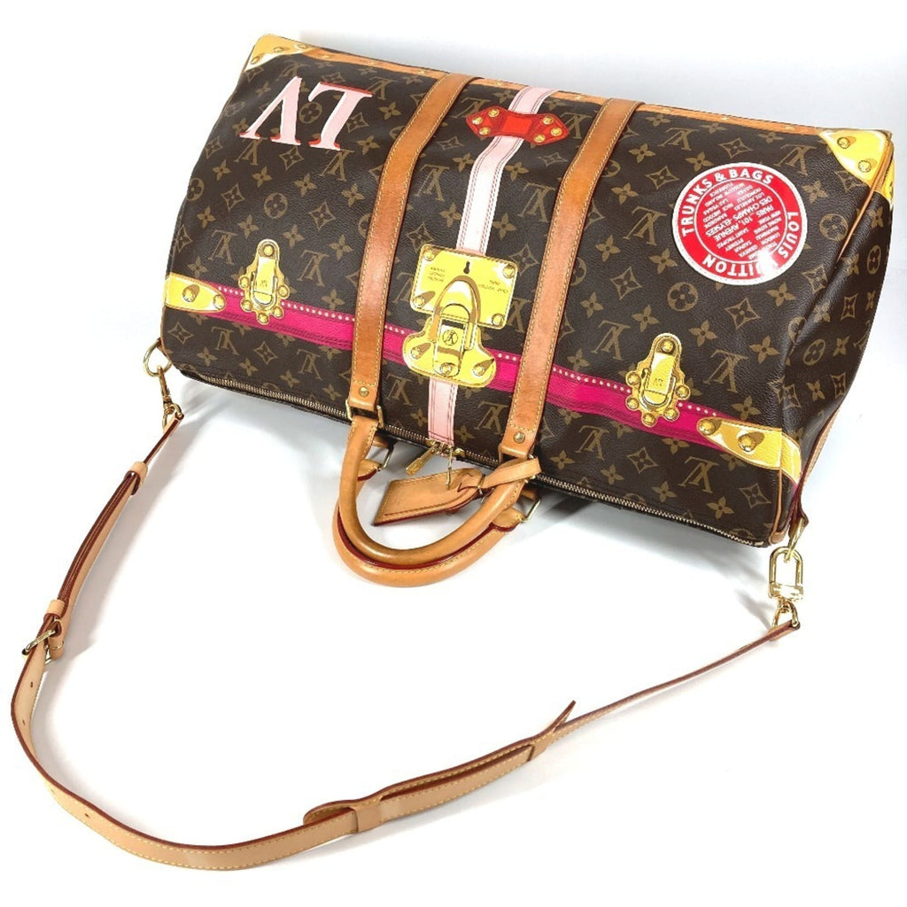 Louis Vuitton Monogram Brown Pink Monogram Boston Bag Shoulder Bag (Pre-Owned)