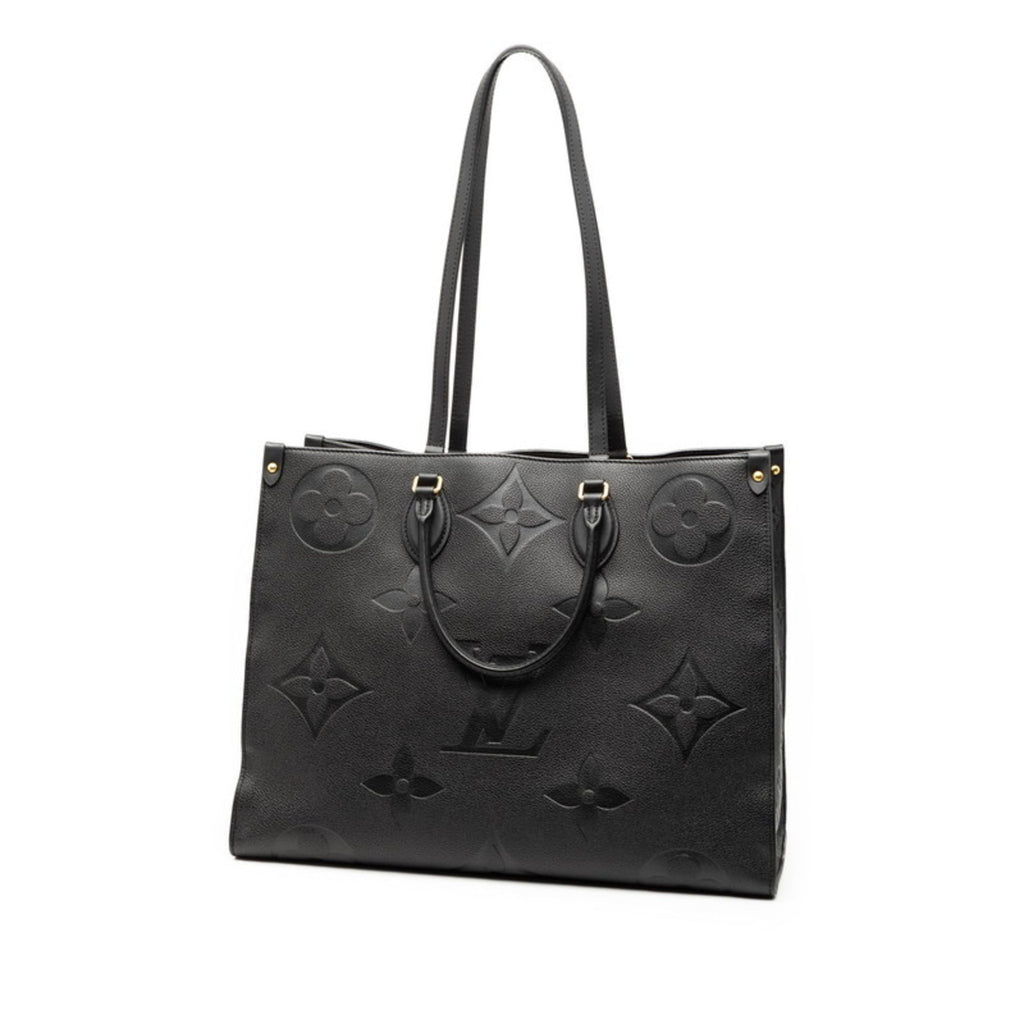 Louis Vuitton Black Noir Leather Shoulder Bag Tote Bag (Pre-Owned)