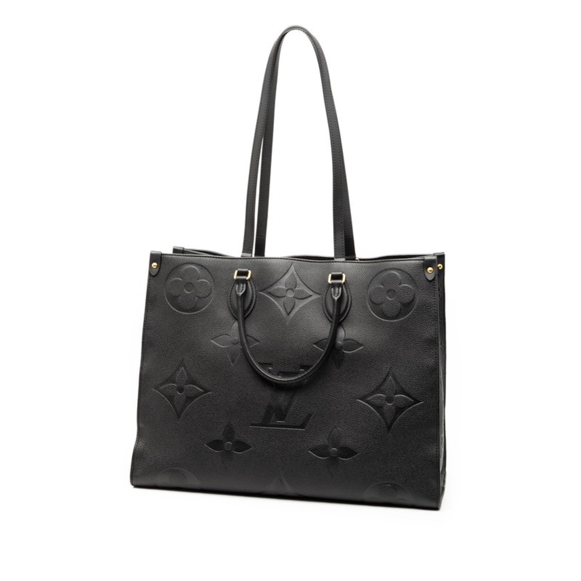 Louis Vuitton Black Noir Leather Shoulder Bag Tote Bag (Pre-Owned)