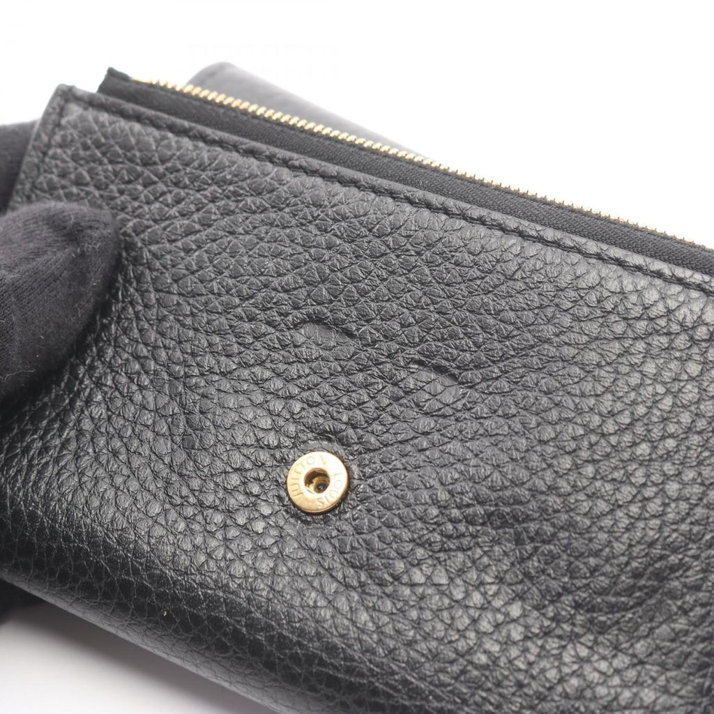 Louis Vuitton Black Leather Wallet (Tri-Fold) (Pre-Owned)