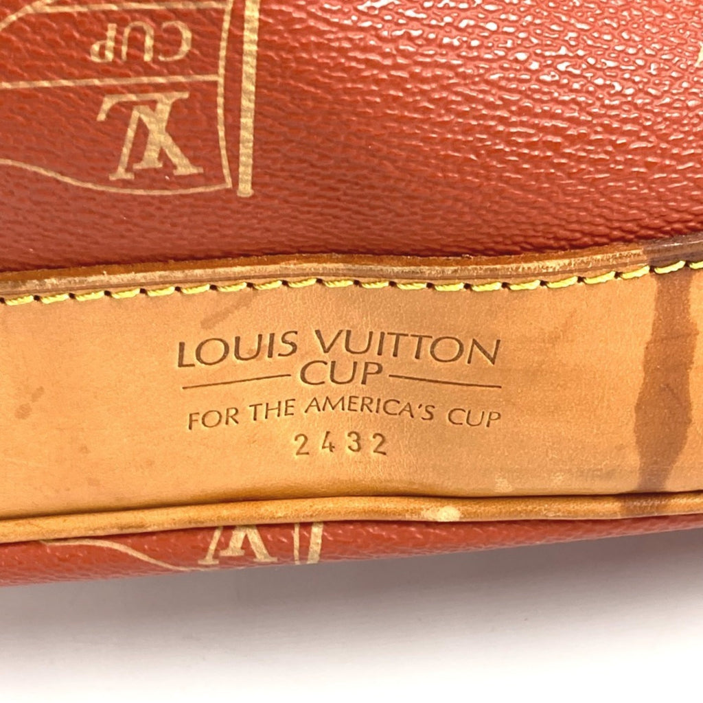Louis Vuitton Orange Leather Canvas Shoulder Bag (Pre-Owned)
