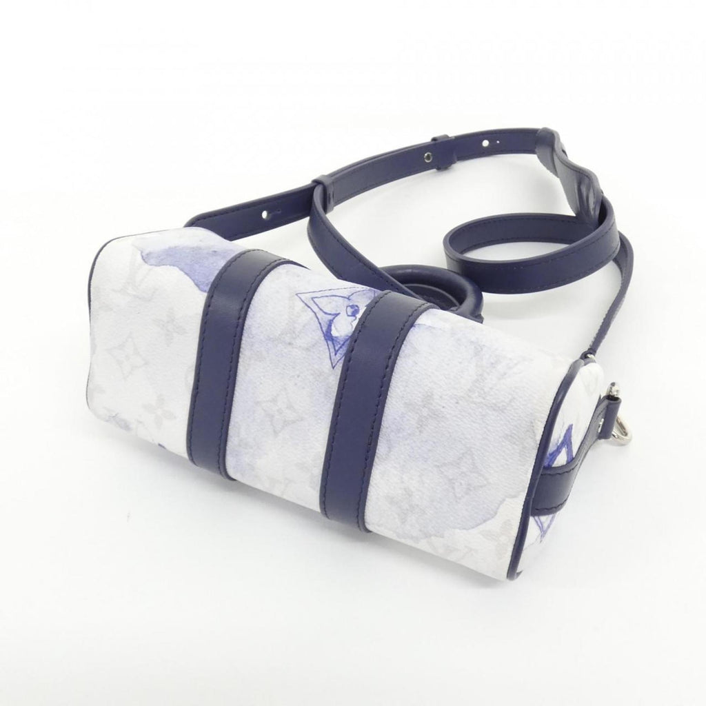 Louis Vuitton Blue Coated Canvas Boston Bag (Pre-Owned)