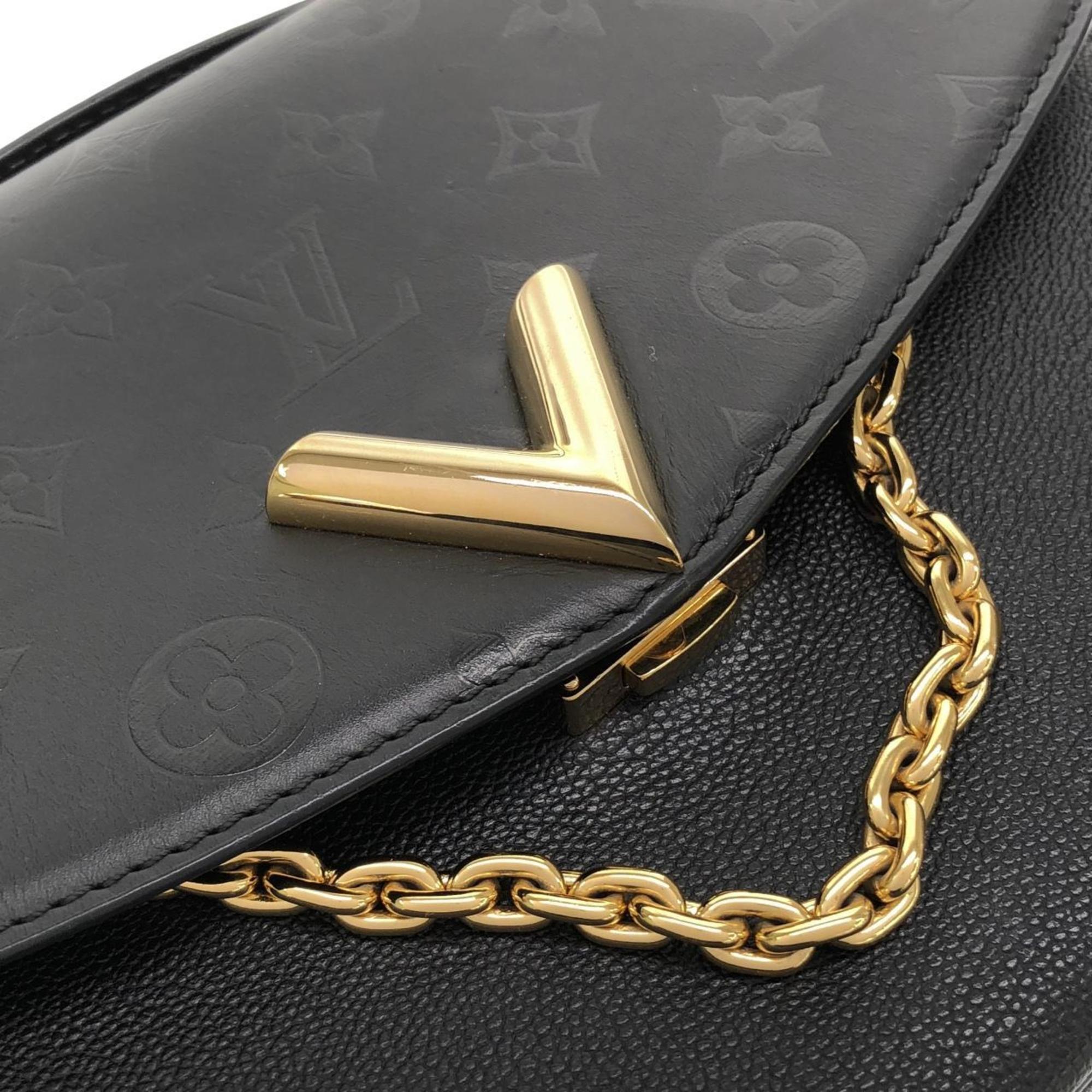 Louis Vuitton Black Leather Shoulder Bag (Pre-Owned)