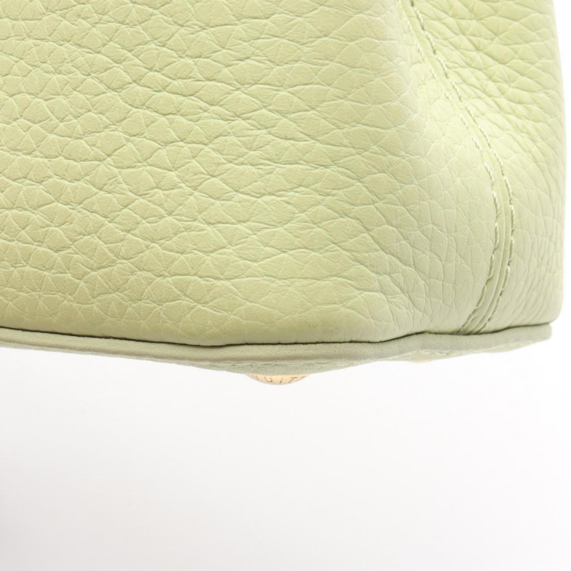 Louis Vuitton Green White Leather Handbag (Pre-Owned)