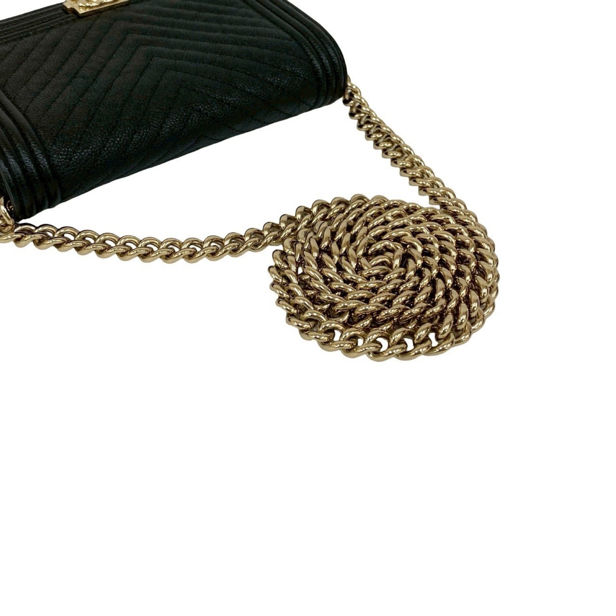 Boy Wallet on Chain Chevron Caviar