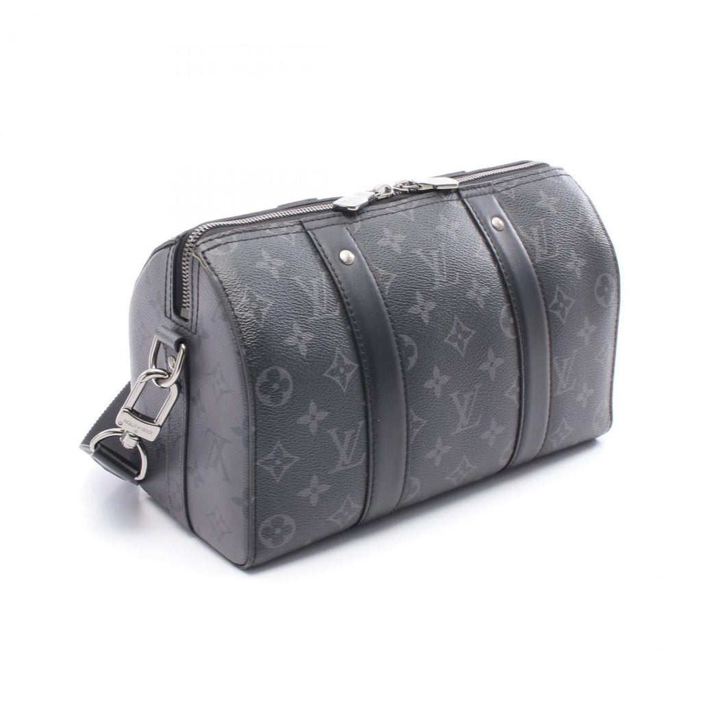 Louis Vuitton Black Gray Pvc Coated Canvas Monogram Eclipse Leather Shoulder Bag (Pre-Owned)