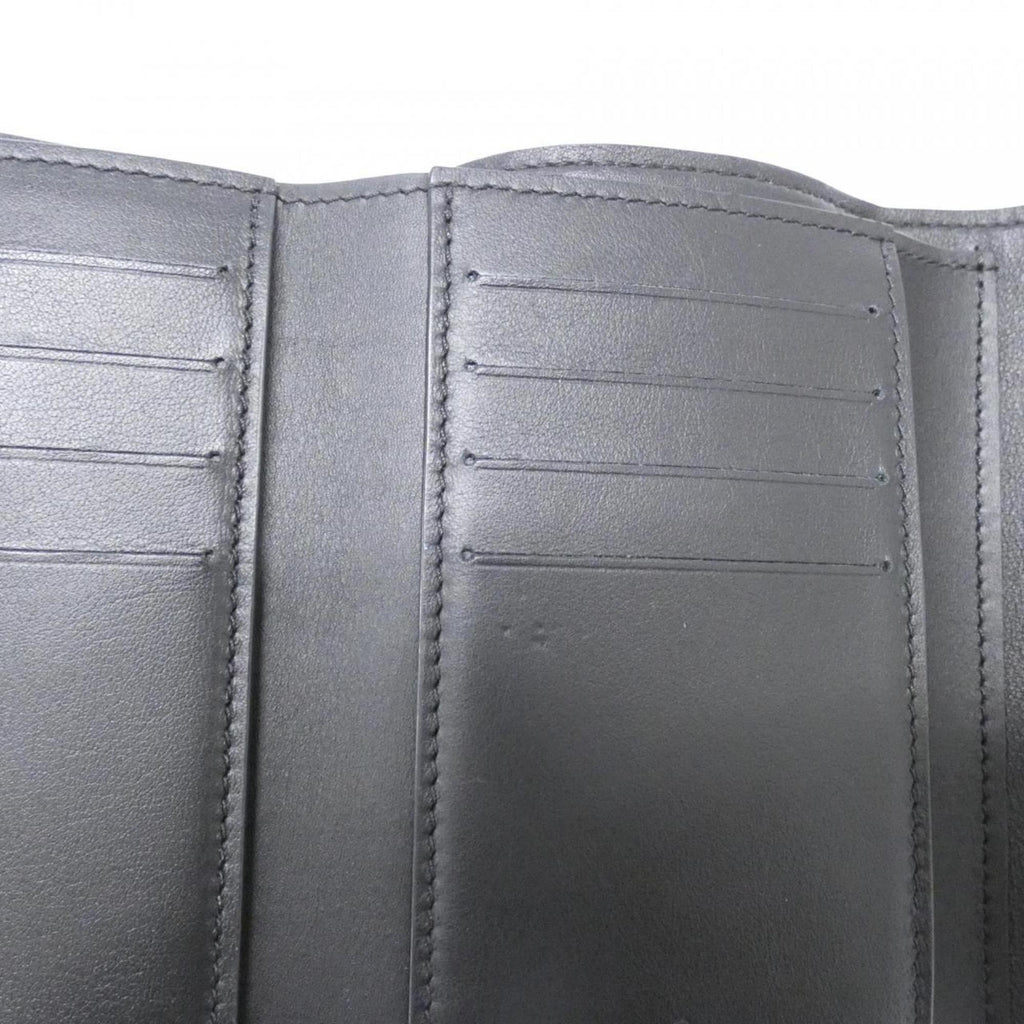 Louis Vuitton Black Leather Wallet (Tri-Fold) (Pre-Owned)